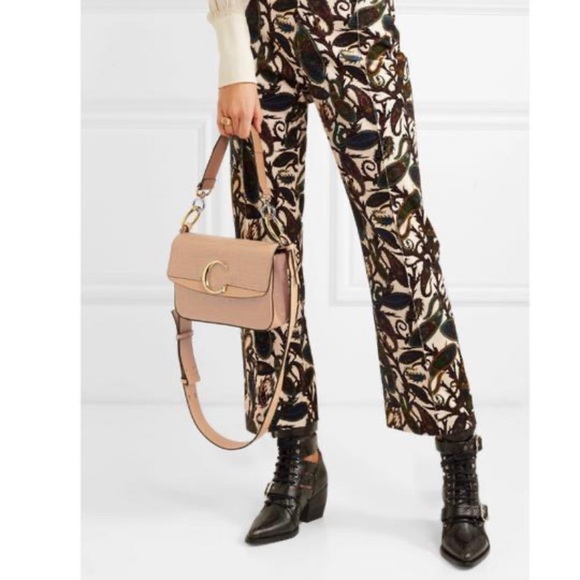 Sold Chloe C crocodile effect leather shoulder bag - Picture 2 of 7